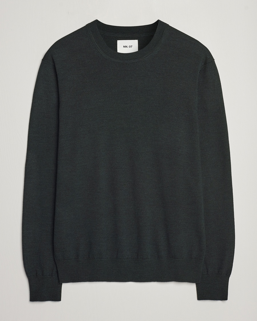NN07 Ted Merino Crew Neck Pullover Dark Army – Grün