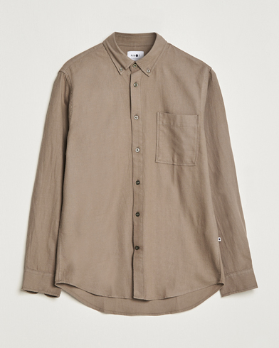 Herren | Flannellhemden | NN07 | Arne Brushed Flannel Shirt Dark Clay