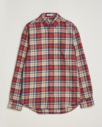 Herren | Flannellhemden | GANT | Regular Fit Flannel Checked Shirt Plumped Red