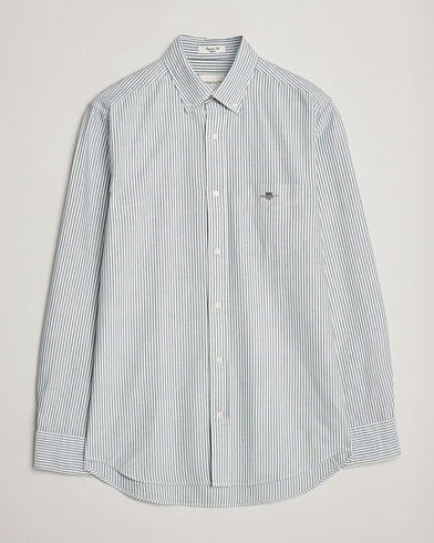 Herren | Oxfordhemden | GANT | Regular Fit Striped Oxford Shirt Forest Green