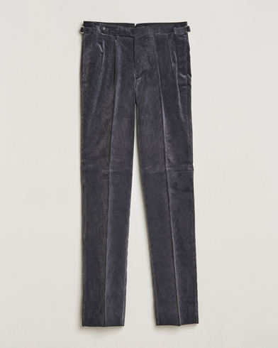 Herren | 30% sale | Beams F | Corduroy Side Adjuster Trousers Charcoal