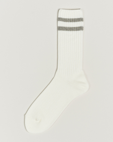 Herren | Preppy Authentic | BEAMS PLUS | Schoolboy Socks White/Grey