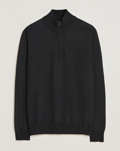 Herren | Half-zip | J.Lindeberg | Kiyan Quarter Zip Wool Sweater Black