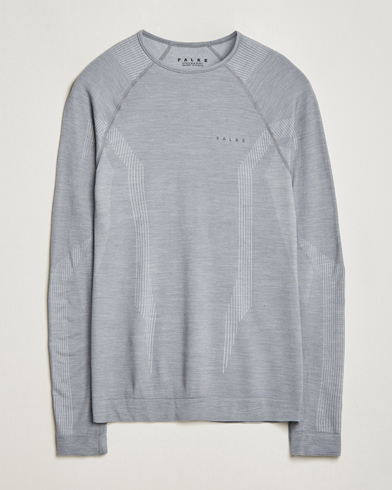 Herren | Falke | Falke Sport | Falke Long Sleeve Wool Tech Shirt Grey Heather