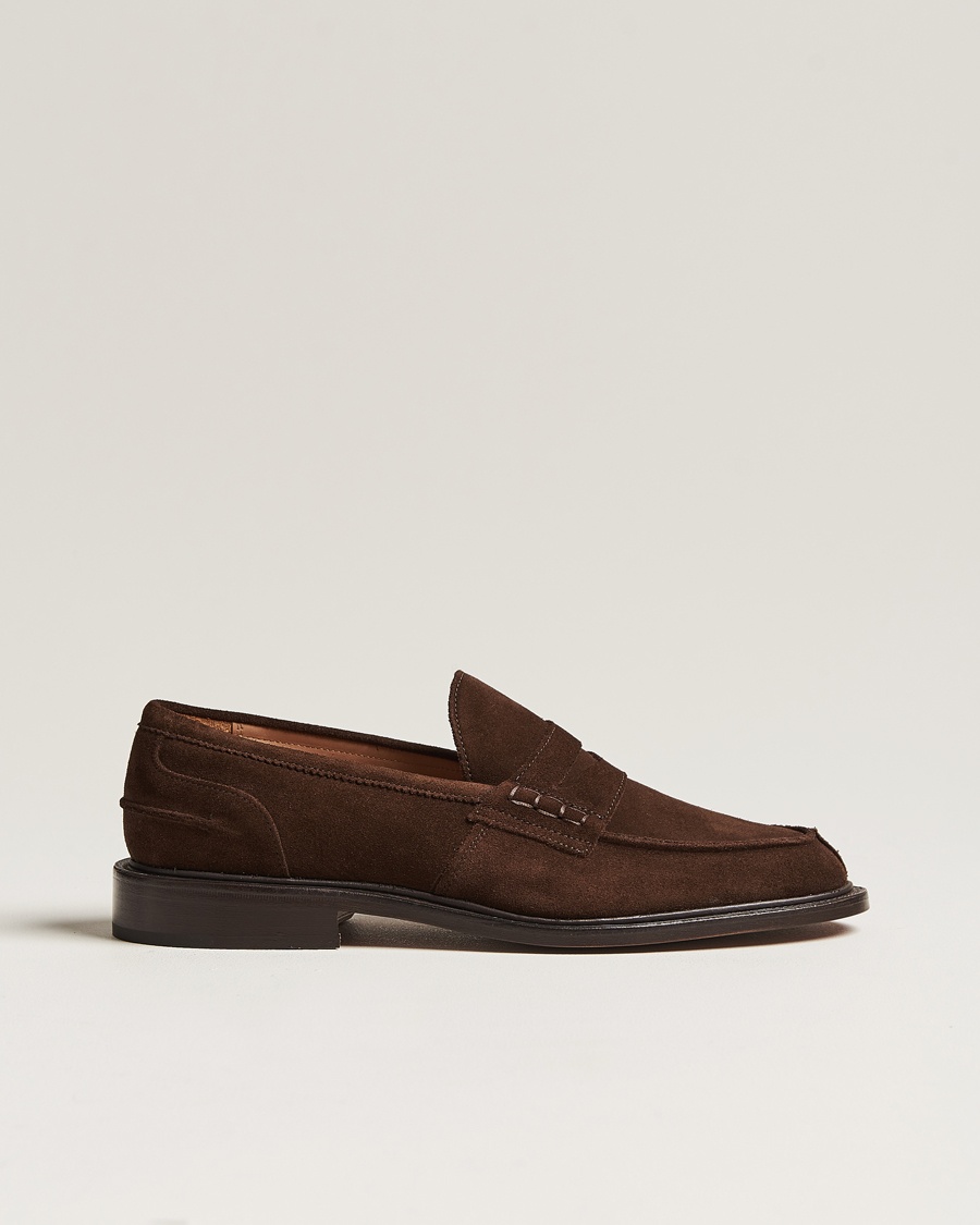 Tricker's James Penny Loafers Chocolate Suede – Braun