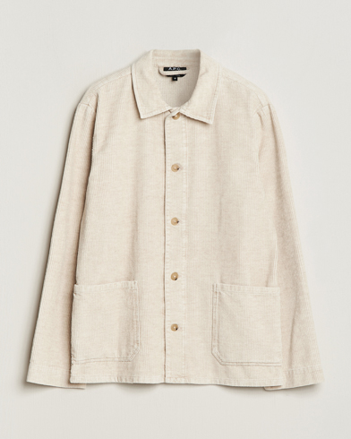 Herren | Zeitgemäße Jacken | A.P.C. | Kerlouan Cotton/Linen Corduroy Shirt Jacket Ecru