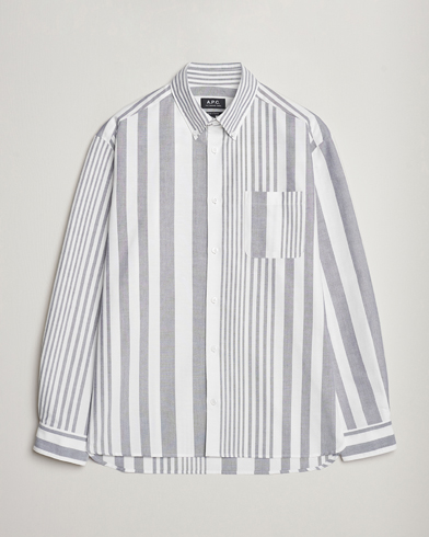Herren | Hemden | A.P.C. | Mateo Striped Oxford Shirt Marine/White