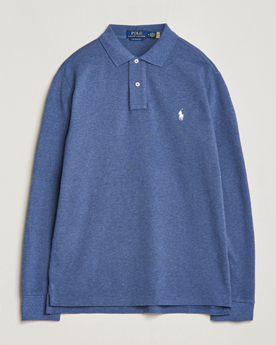 Herren | Langarm-Poloshirts | Polo Ralph Lauren | Custom Slim Fit Long Sleeve Polo Navy Heather 
