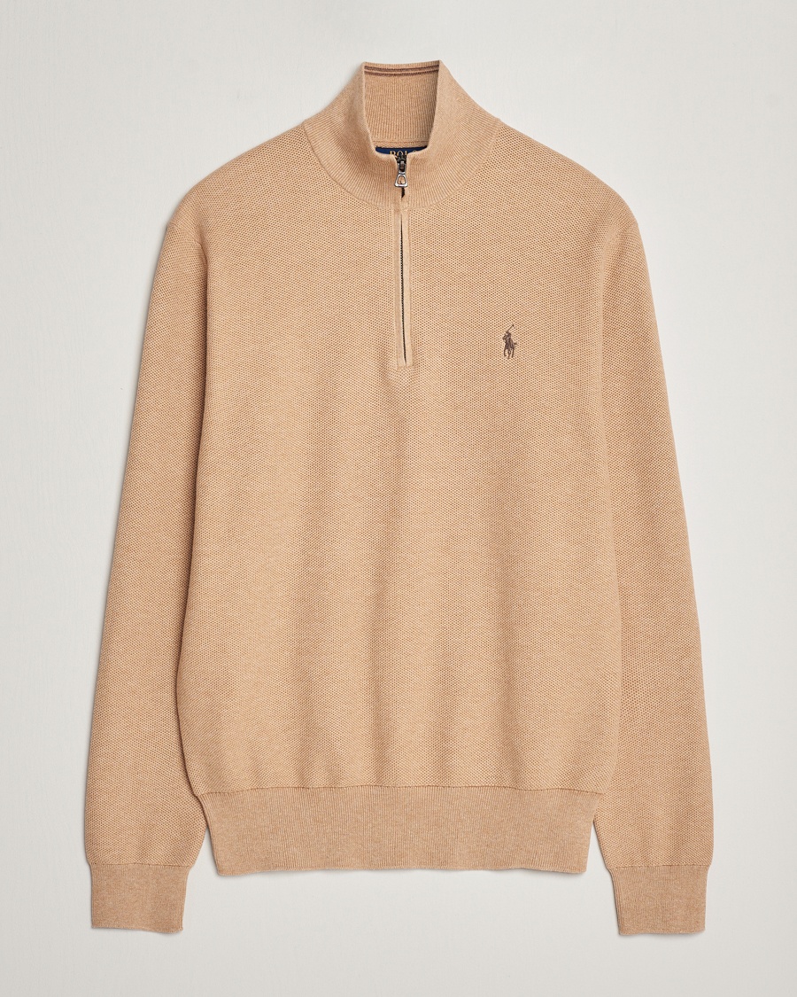 Polo Ralph Lauren Textured Half Zip Camel Melange – Beige