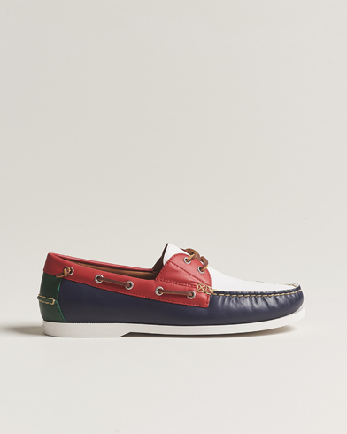 Herren | Segelschuhe | Polo Ralph Lauren | Merton Leather Boat Shoe Red/White/Blue