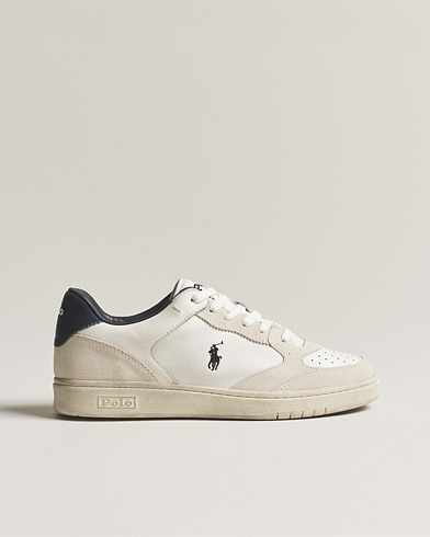 Herren | Weiße Sneakers | Polo Ralph Lauren | Court Luxury Leather/Suede Sneaker White