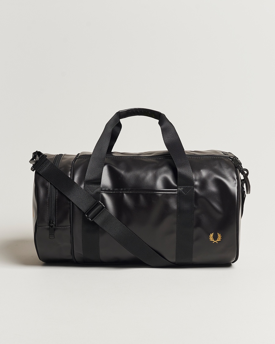 Fred Perry Tonal Classic Barrel Bag Black/Gold – Schwarz