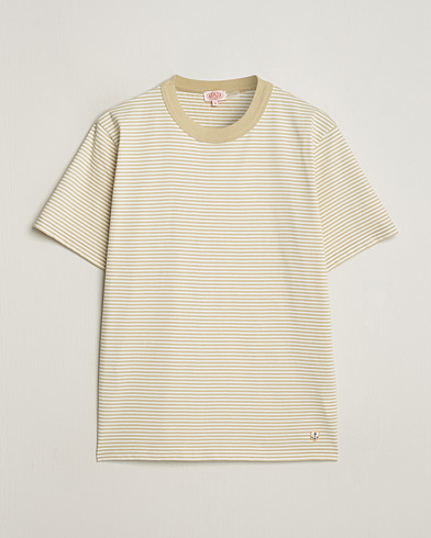 Herren |  | Armor-lux | Callac Héritage Stripe T-Shirt Pale Olive/Milk