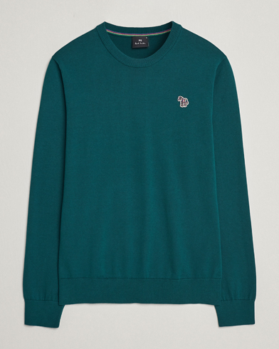 Herren | Paul Smith | PS Paul Smith | Zebra Cotton Knitted Sweater Dark Green