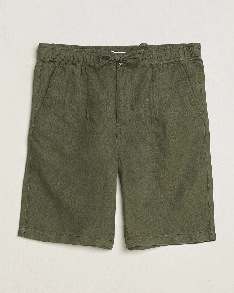 KnowledgeCotton Apparel Loose Linen Shorts Burnt Olive – Grün