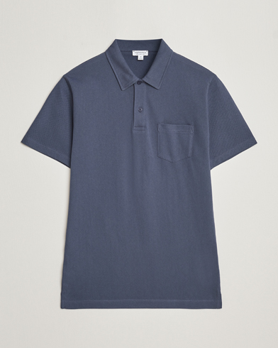 Herren | Sunspel | Sunspel | Riviera Polo Shirt Slate Blue