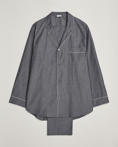 Herren | Pyjama-Set | Zimmerli of Switzerland | Mercerised Cotton Pyjamas Dark Grey