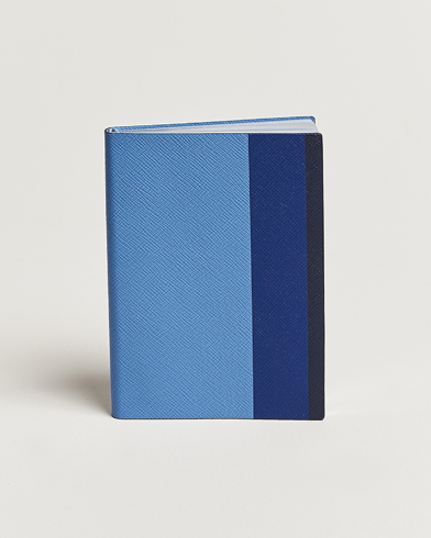 Herren | Notizbücher | Smythson | Soho Notebook Ribbon Stripe Nile Blue