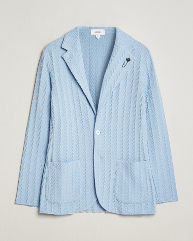 Herren | Sakkos | Lardini | Knitted Structure Cotton Blazer Light Blue