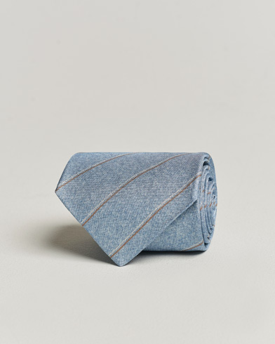 Herren | Neue Produktbilder | Stenströms | Striped Silk Tie Light Blue