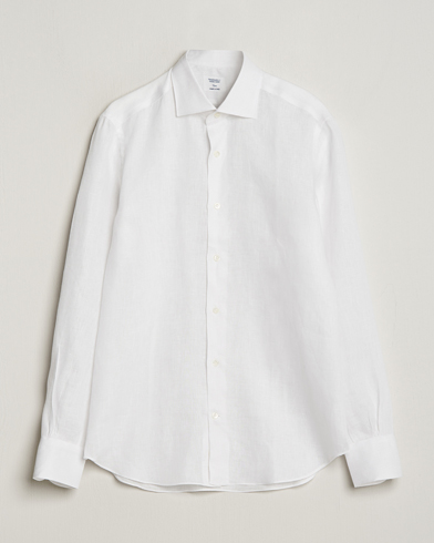 Herren | The Linen Lifestyle | Mazzarelli | Soft Linen Cut Away Shirt White