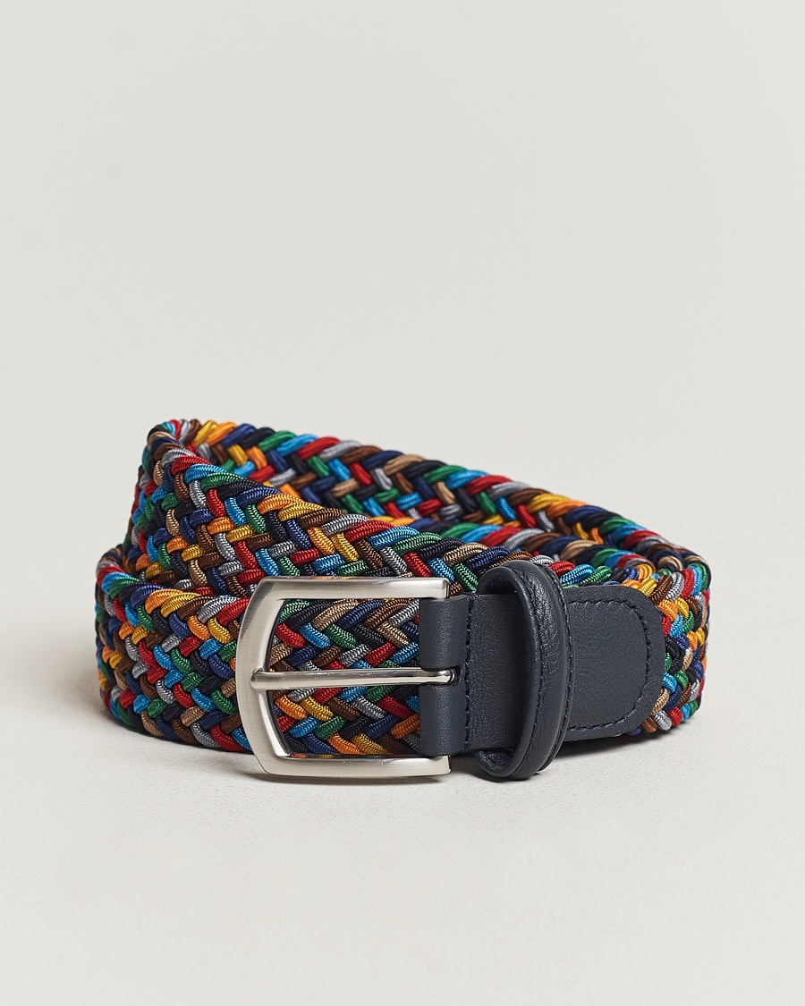 Anderson's Stretch Woven 3,5 cm Belt Dark Multi – Mehrfarbig