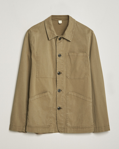 Herren | Italian Department | Altea | Soft Cotton Shirt Jacket Olive