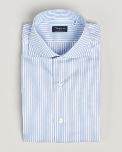 Herren | Businesshemden | Finamore Napoli | Milano Slim Royal Oxford Shirt Blue Stripe