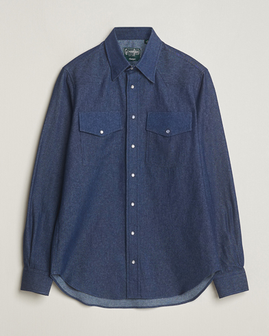 Herren | Jeanshemden | Gitman Vintage | Denim Western Shirt Dark Indigo