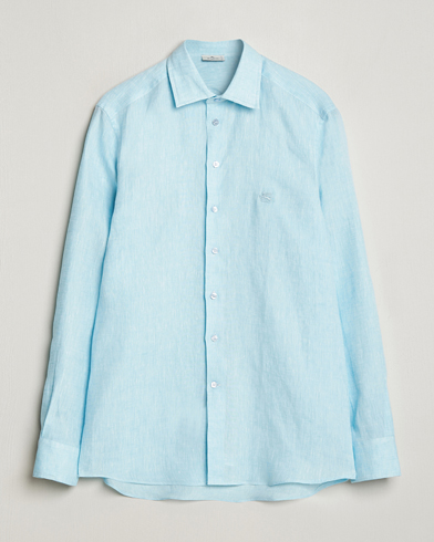 Herren | Leinenhemden | Etro | Slim Fit Linen Shirt Light Blue