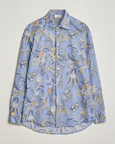 Herren | Freizeithemden | Etro | Slim Fit Floral Print Shirt Azzurro