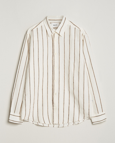 Herren | Leinenhemden | NN07 | Quinsy Striped Linen Shirt Ecru Multi