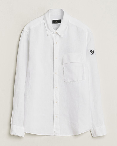 Herren | The Linen Lifestyle | Belstaff | Scale Linen Pocket Shirt White