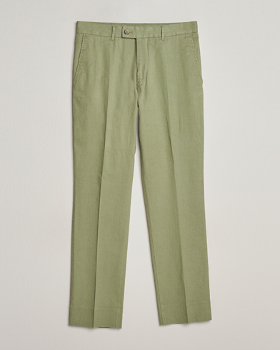 Herren | Hosen | J.Lindeberg | Lois Cotton/Linen Stretch Pants Oil Green