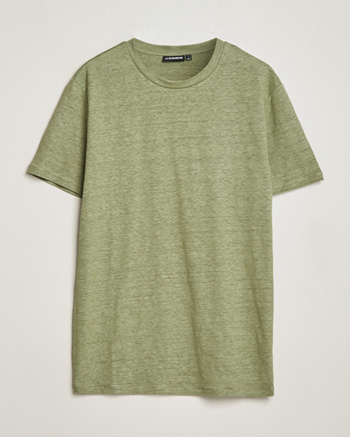 Herren | The Linen Lifestyle | J.Lindeberg | Coma Linen T-Shirt Oil Green