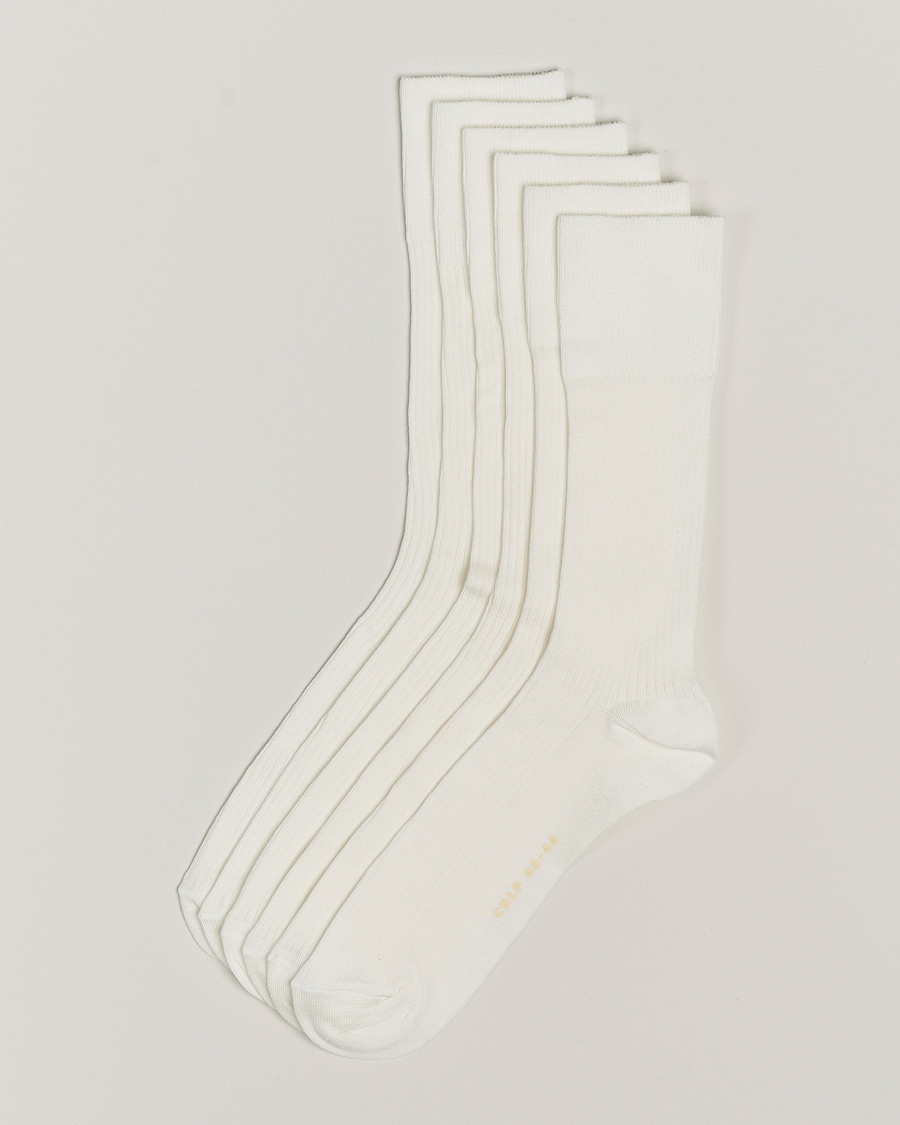 CDLP 6-Pack Cotton Rib Socks White – Weiß