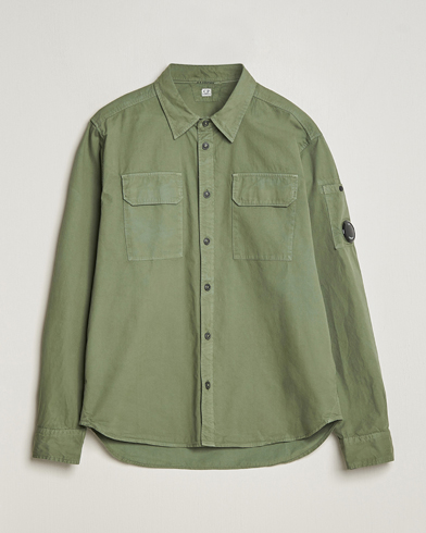 Herren | Freizeithemden | C.P. Company | Long Sleeve Gabardine Pocket Shirt Green