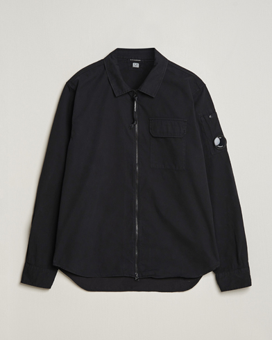 Herren | An overshirt occasion | C.P. Company | Garment Dyed Gabardine Zip Shirt Jacket Black