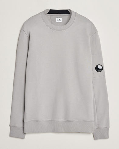 Herren | Graue Sweatshirts | C.P. Company | Diagonal Raised Fleece Lens Sweatshirt Light Grey