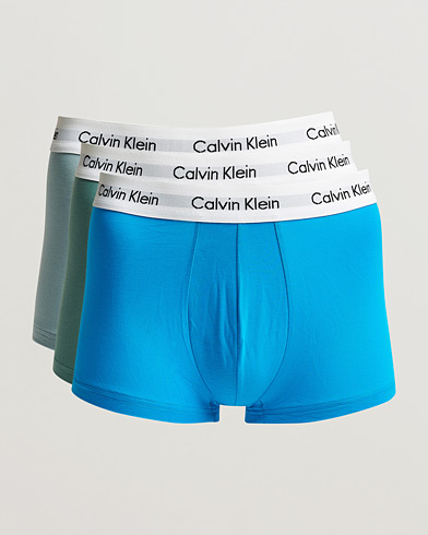 Herren | Wardrobe basics | Calvin Klein | Cotton Stretch Trunk 3-pack Blue/Dust Blue/Green