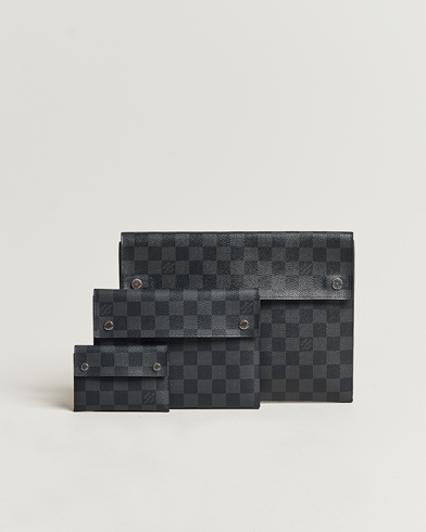 Herren | Pre-Owned & Vintage Bags | Louis Vuitton Pre-Owned | Alpha Triple Pouches Damier Graphite