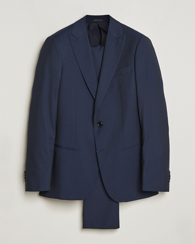 Herren | Giorgio Armani | Giorgio Armani | Slim Fit Peak Lapel Wool Suit Navy