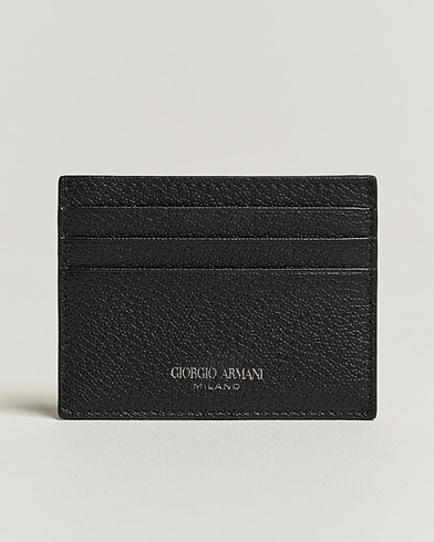 Herren | Giorgio Armani | Giorgio Armani | Grain Leather Card Holder Black Calf