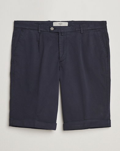 Herren | Chinoshorts | Briglia 1949 | Pleated Cotton Shorts Navy