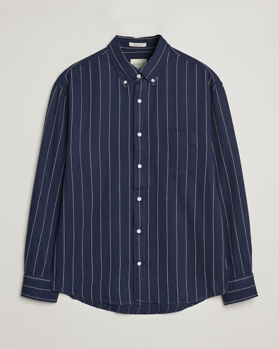 Herren | Freizeithemden | GANT | Relaxed Fit Slub Striped Shirt Classic Blue
