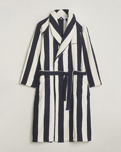 Herren | Morgenmantel | GANT | Striped Robe Evening Blue/White