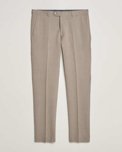 Herren | Anzughosen | Oscar Jacobson | Denz Structured Wool Trousers Beige
