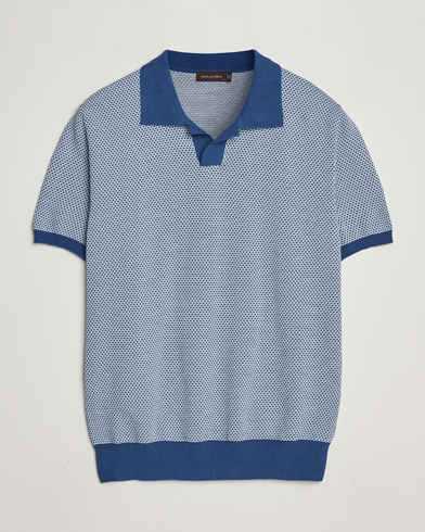 Herren | Oscar Jacobson | Oscar Jacobson | Dalius Structured Cotton Polo Blue