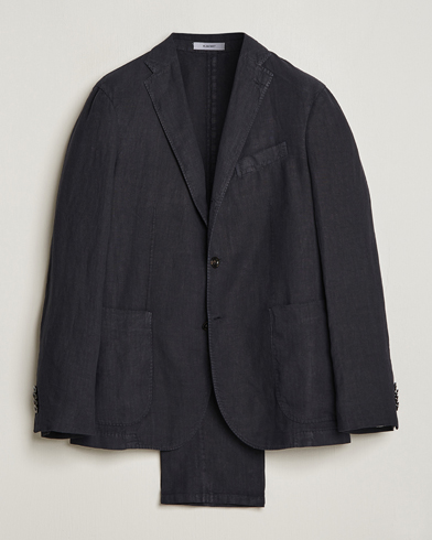Herren | Anzüge | Boglioli | K Jacket Linen Suit Navy