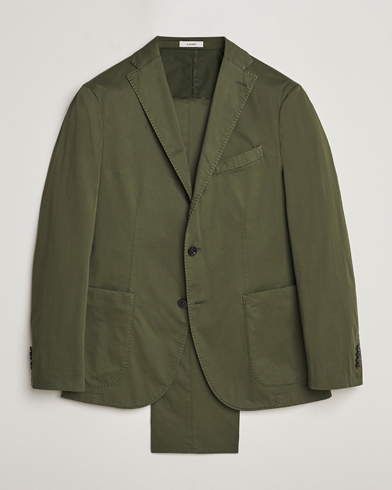 Herren | Anzüge | Boglioli | K Jacket Cotton Satin Suit Forest Green